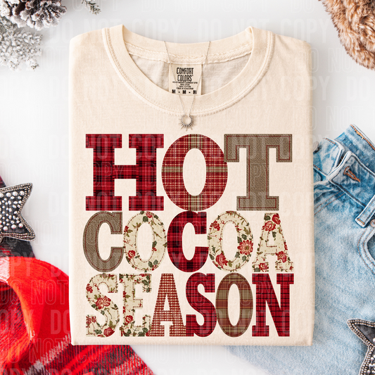 Hot Cocoa Season Patchwork DTF TRANSFER
