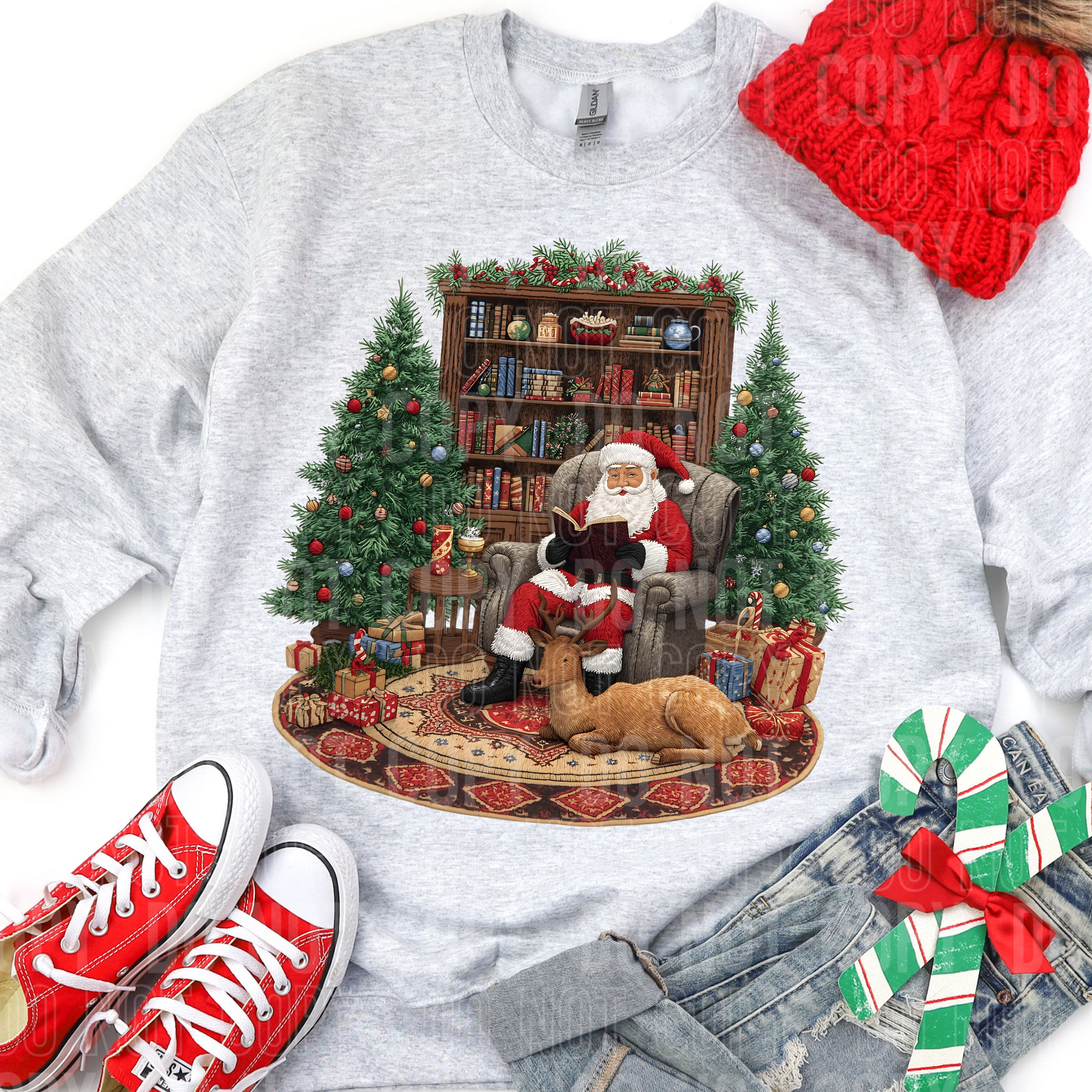 SANTA READING DTF TRANSFER