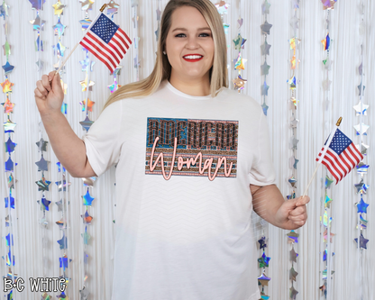 American Woman Blue DTF TRANSFER
