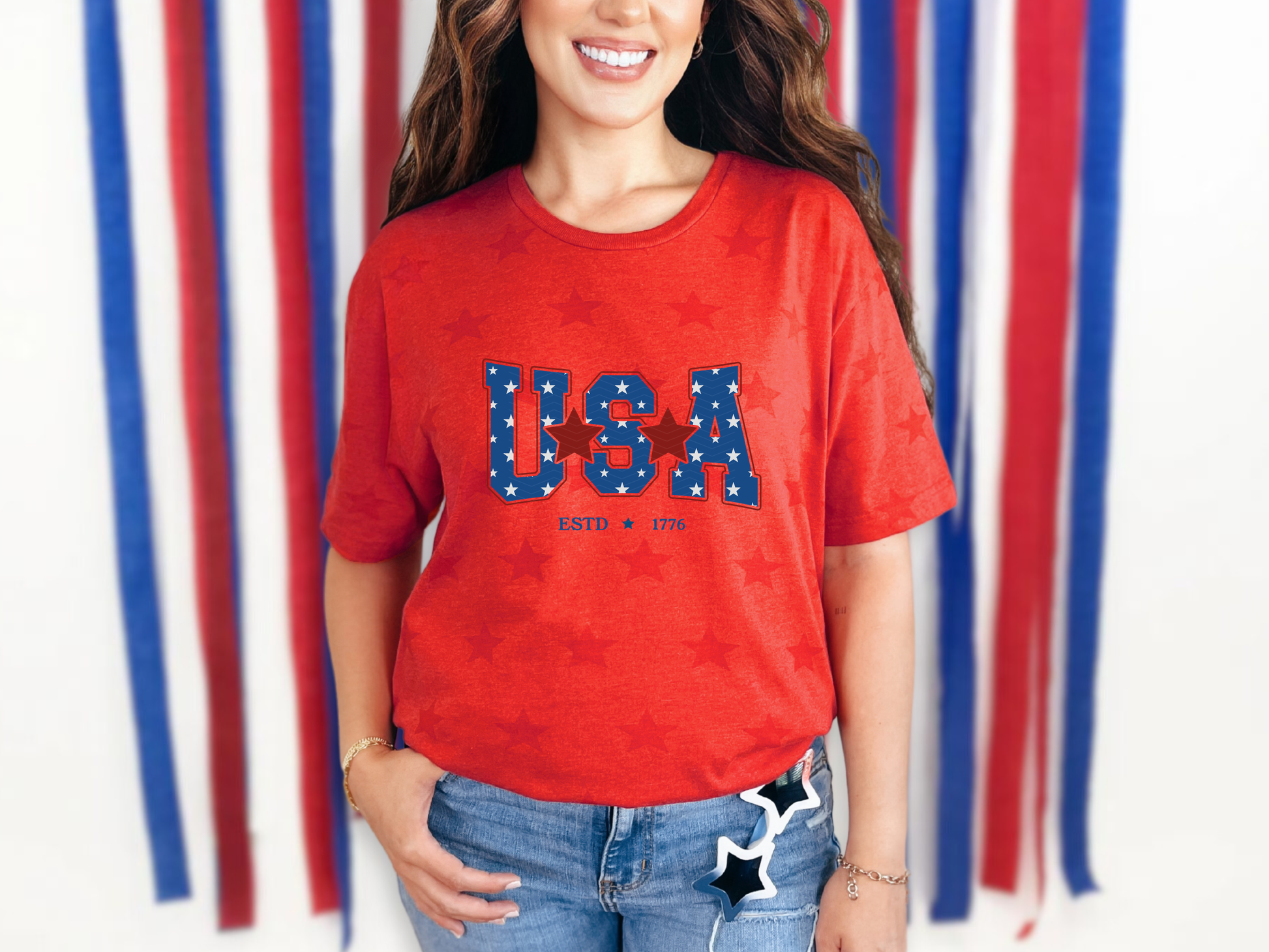 USA Estd 1776 Stars Royal DTF TRANSFER