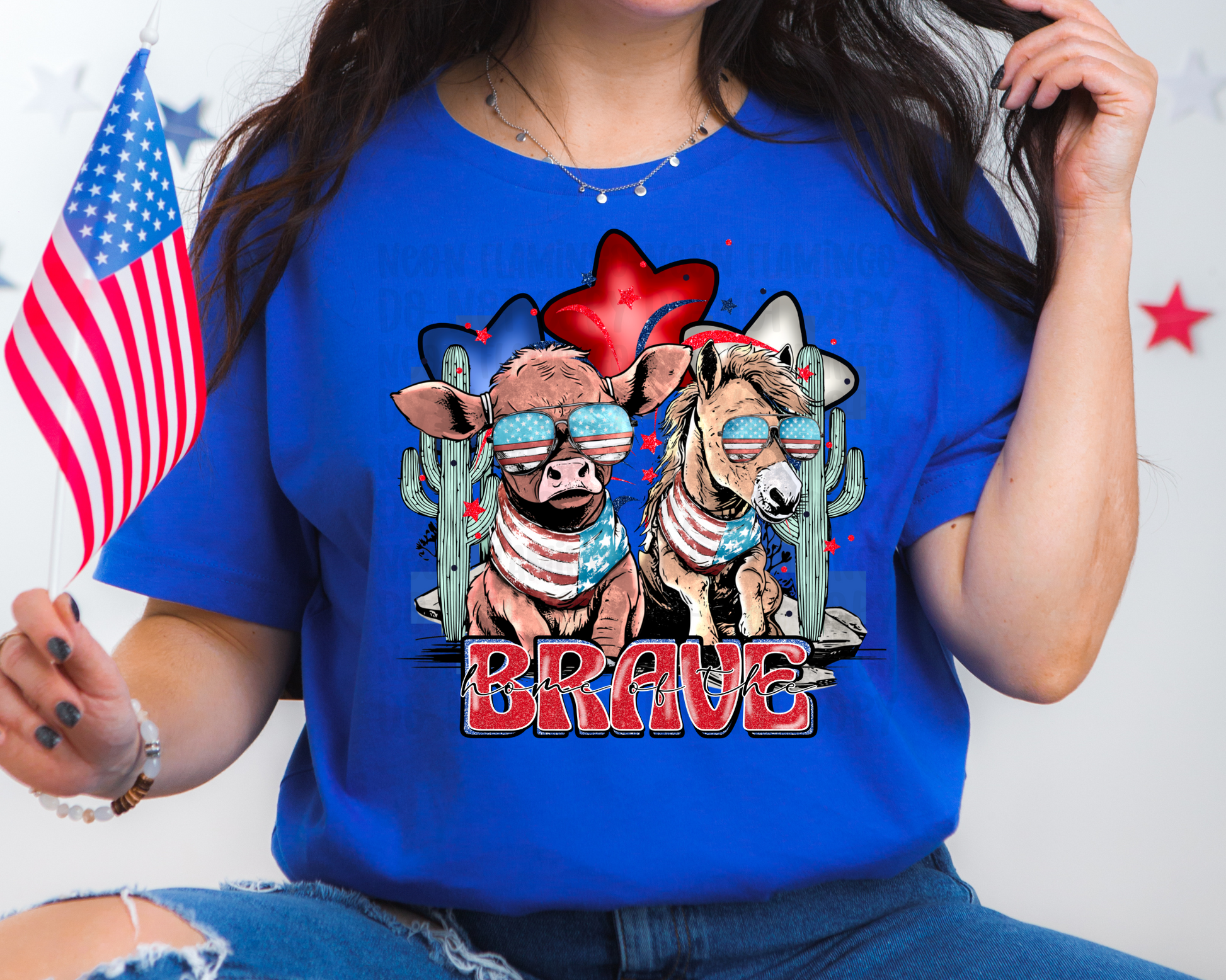 Home of the Brave cows DTF TRANSFER