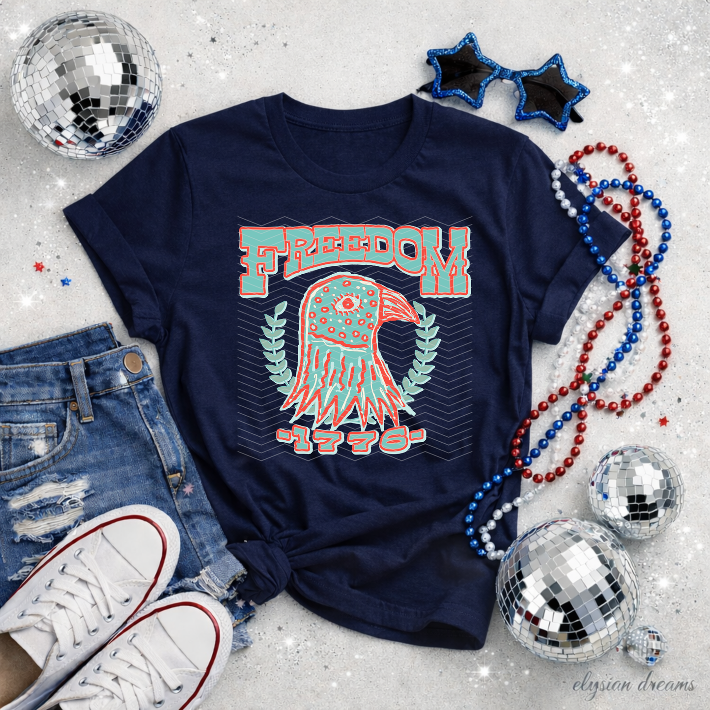 Freedom 1776 Blue Red DTF TRANSFER