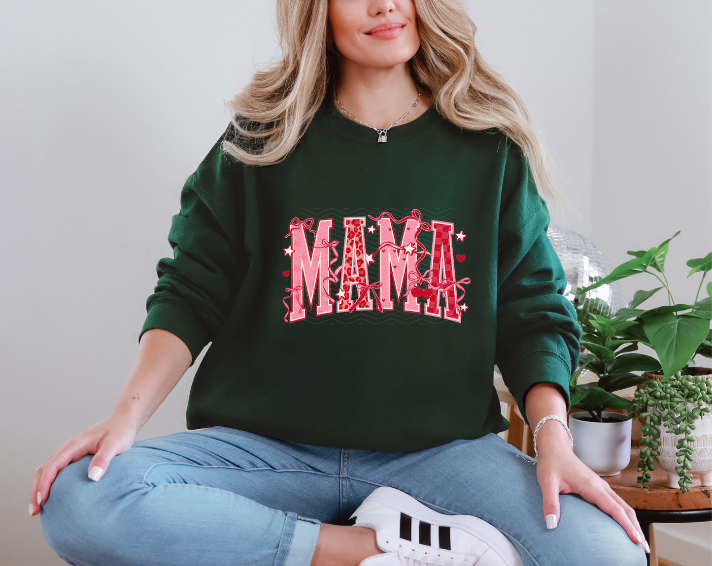 Mama Varsity Valentine Bow DTF TRANSFER