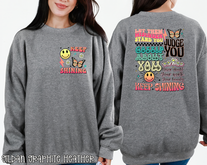 Keep Shining Back Pocket Colorful DTF TRANSFER