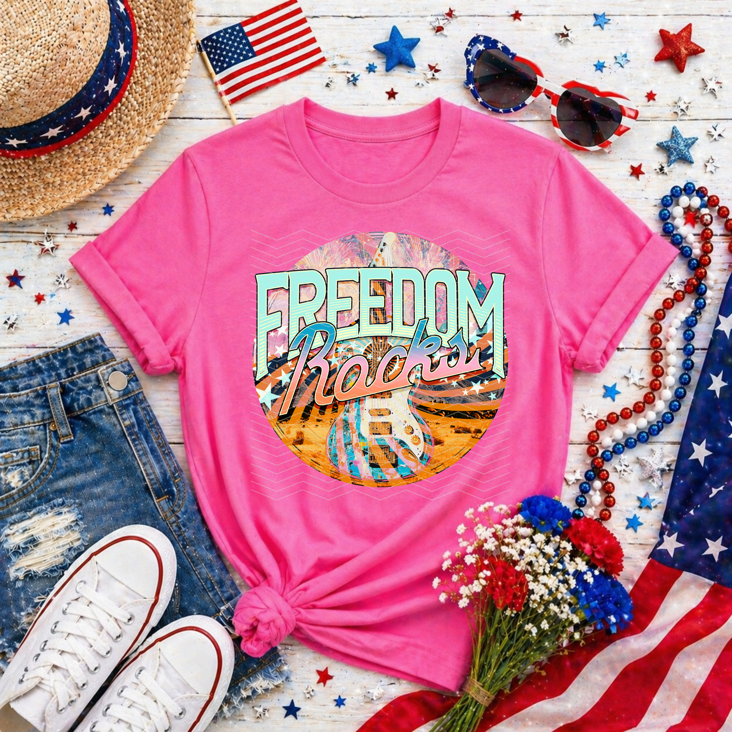 Freedom Rocks Circle DTF TRANSFER