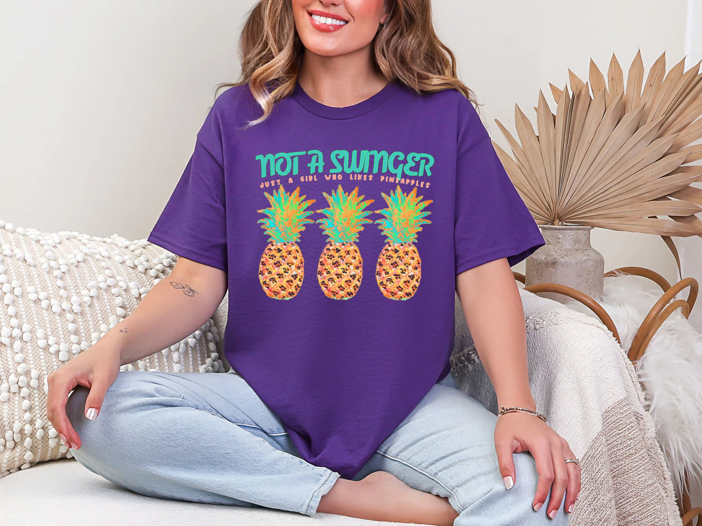 Not a Swinger Just A Girl Who Likes Pineapples DTF TRANSFER