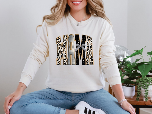 Mama Leopard Checkered Stars DTF TRANSFER