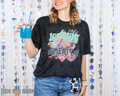 Long Live America Watercolor (Pink) DTF TRANSFER