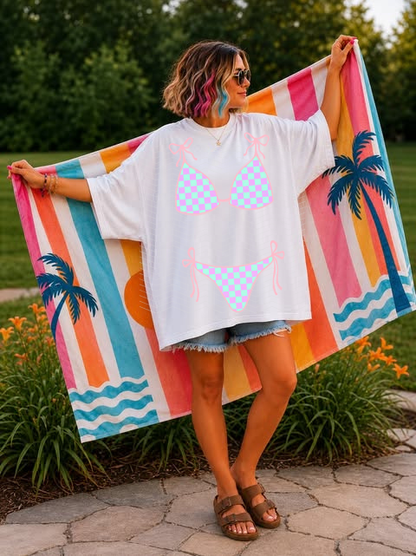 Swim Bottoms & Top Checkered DTF TRANSFER