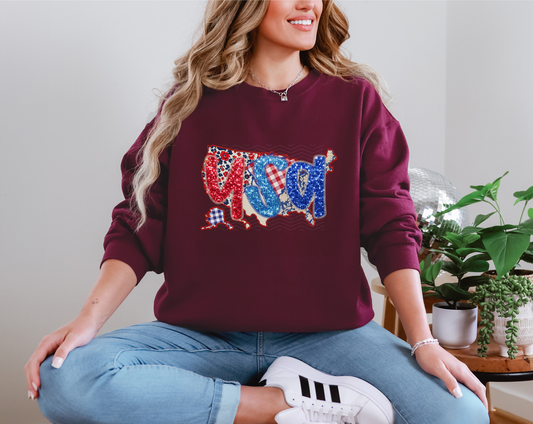 Glitter USA Map DTF TRANSFER
