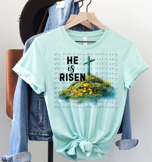 He is Risen Floral Hill DTF TRANSFER