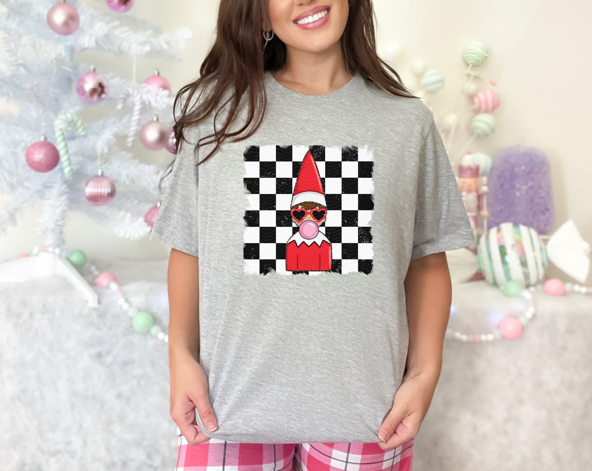 Elf Bubblegum Checkered DTF TRANSFER
