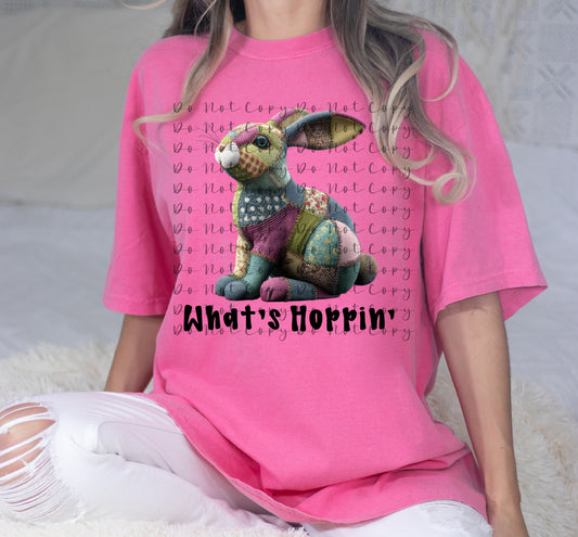 What’s Hoppin Patchwork Bunny DTF TRANSFER