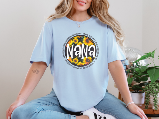 Nana Sunflower Circle DTF TRANSFER