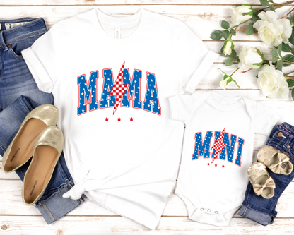 Mama and Mini Lightning Varsity DTF TRANSFER