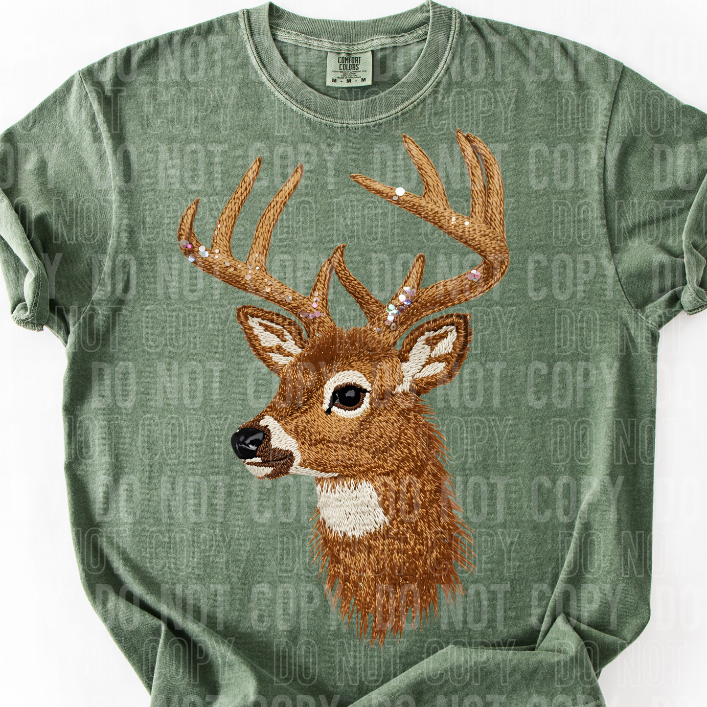 DEER FAUX YARN SEQUIN DTF TRANSFER