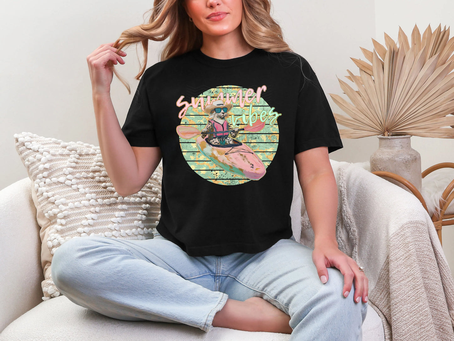 Summer Vibes Kayak Cheetah DTF TRANSFER