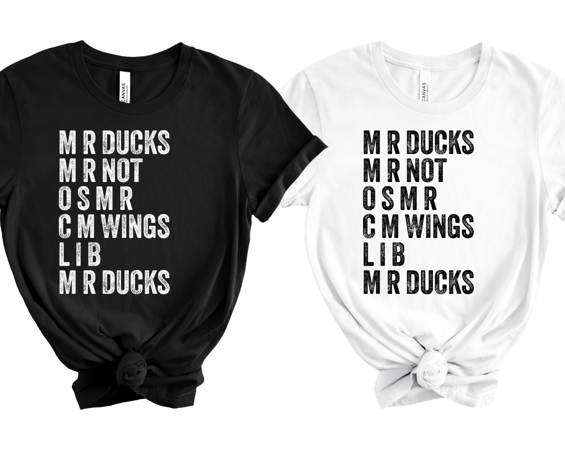 M R Ducks Black & White DTF TRANSFER