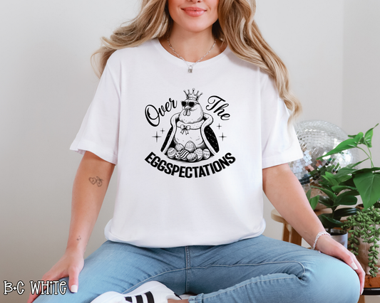 Over The Eggspectations Black DTF TRANSFER