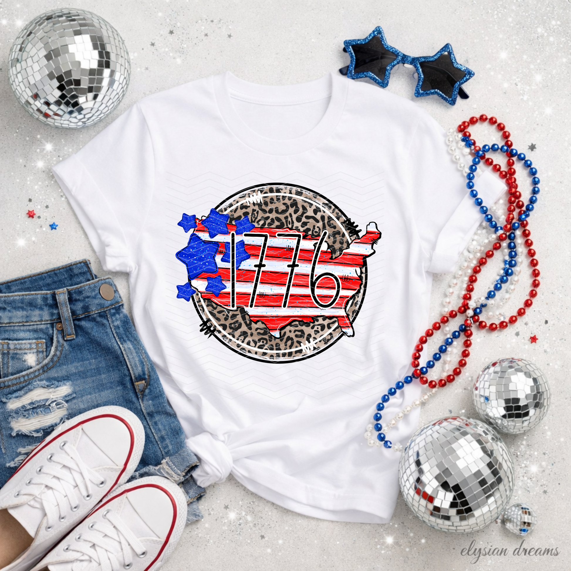 USA America Doodle Leopard DTF TRANSFER