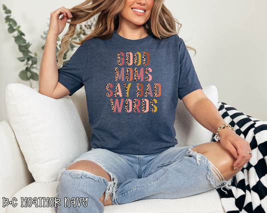 good moms bad words half leopard pastel DTF TRANSFER