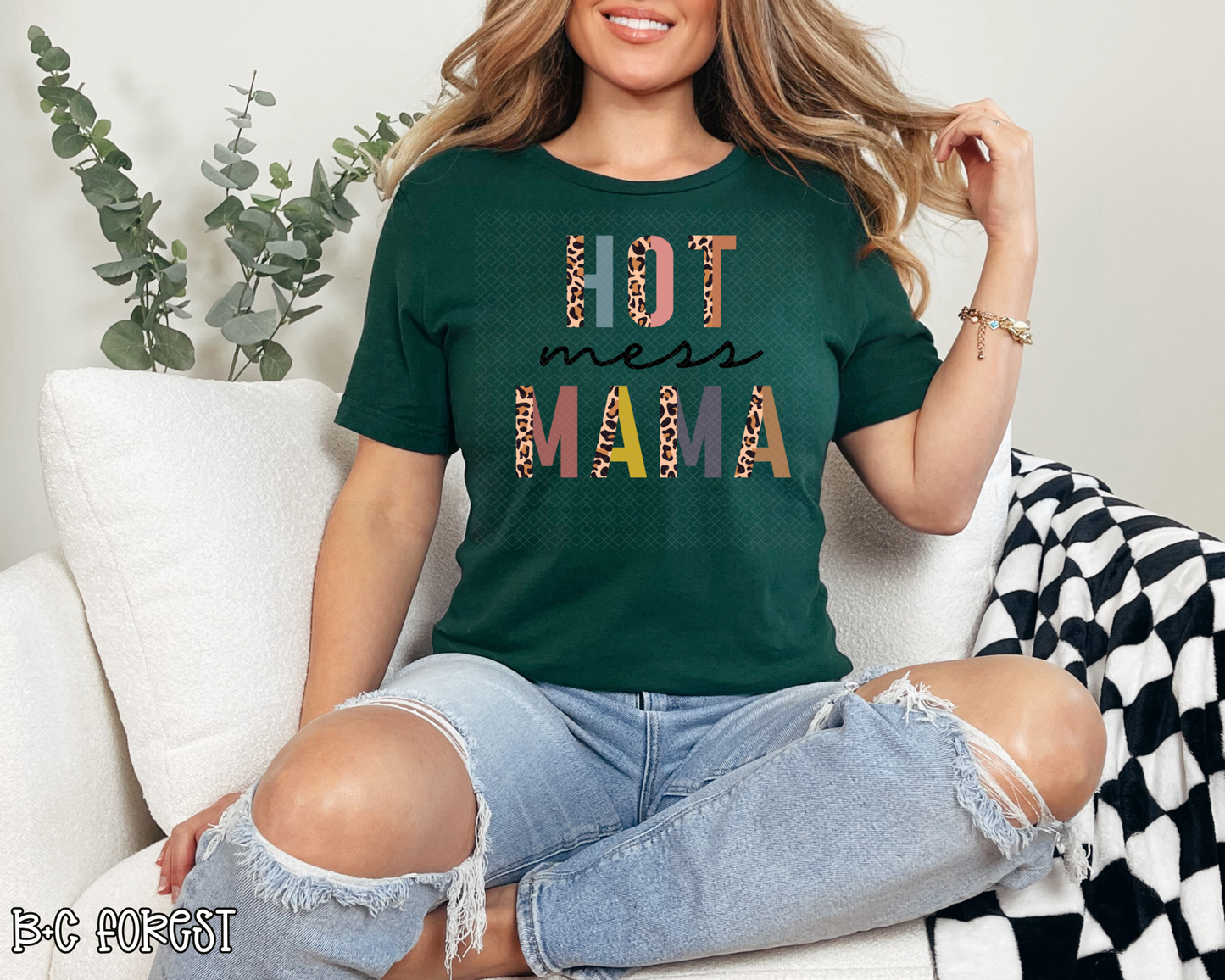 hot mess mama half leopard DTF TRANSFER