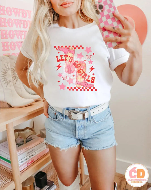 Let's Go Girls Cowgirl Boots DTF TRANSFER