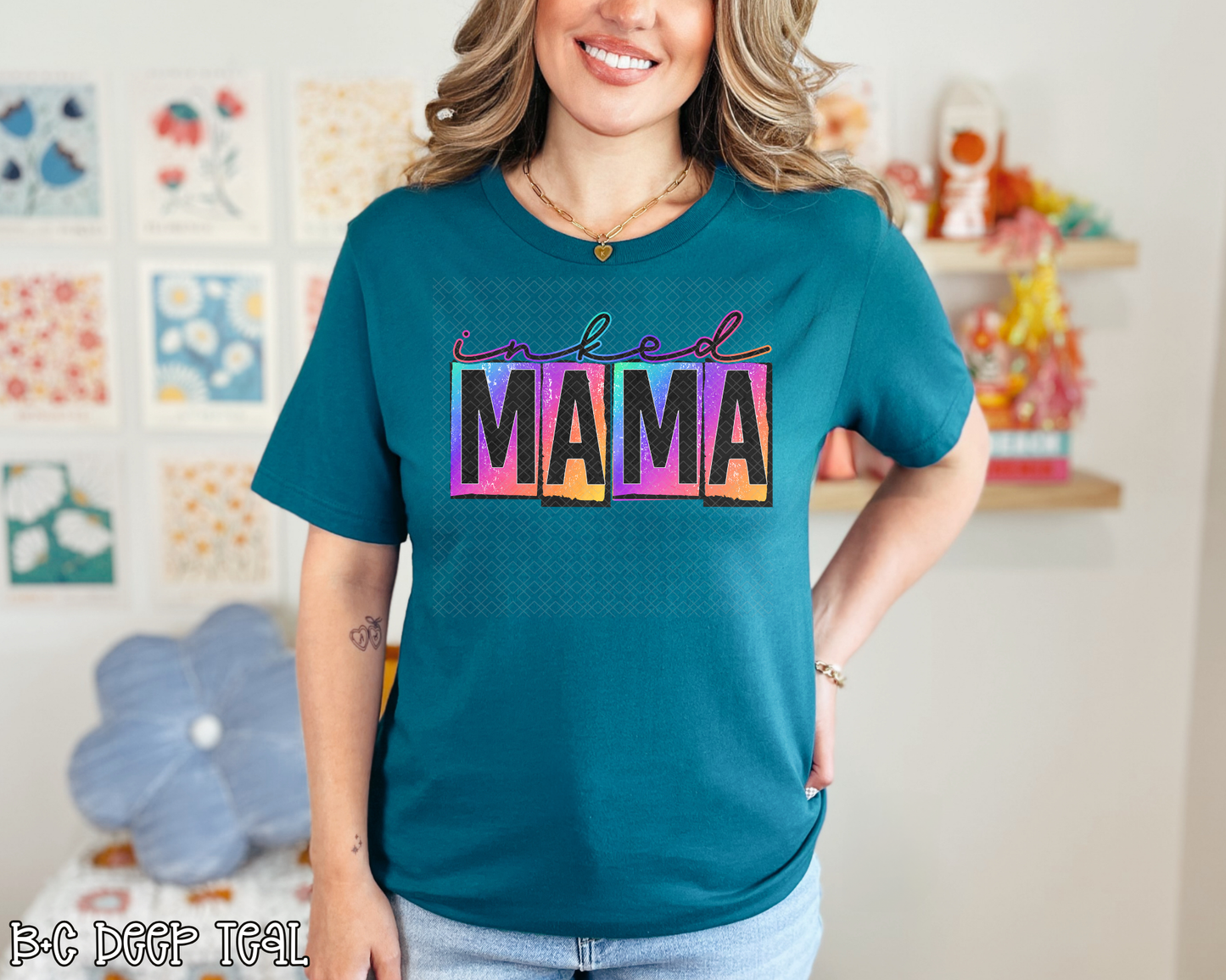 inked mama grunge colorful DTF TRANSFER