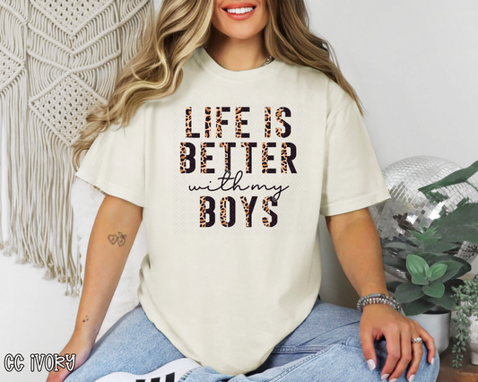life is better boys half leopard DTF TRANSFER