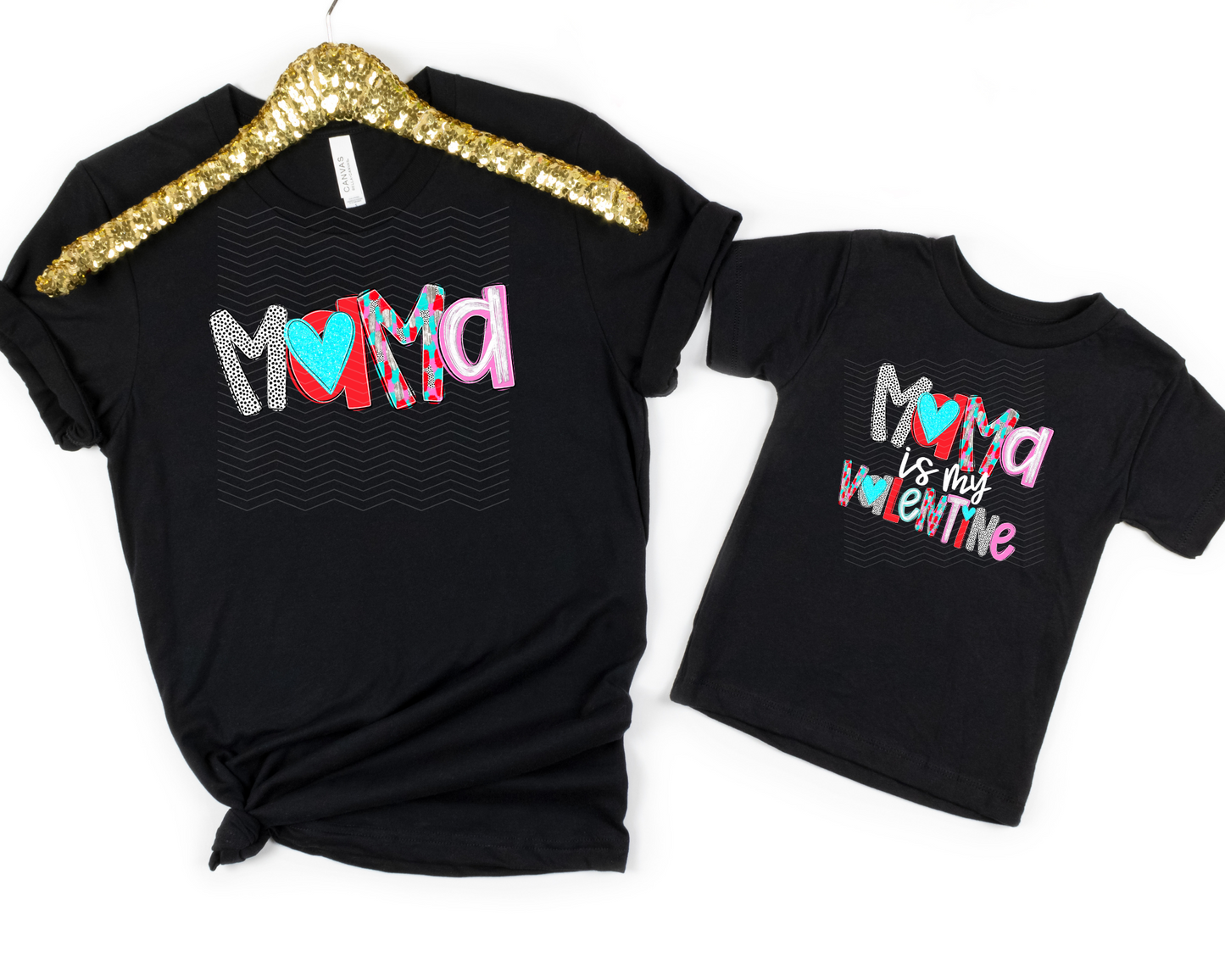 Mama & Mini | Hearts Poppy Style | DTF TRANSFER