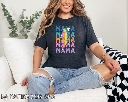 mama lightning stack rainbow bright DTF TRANSFER