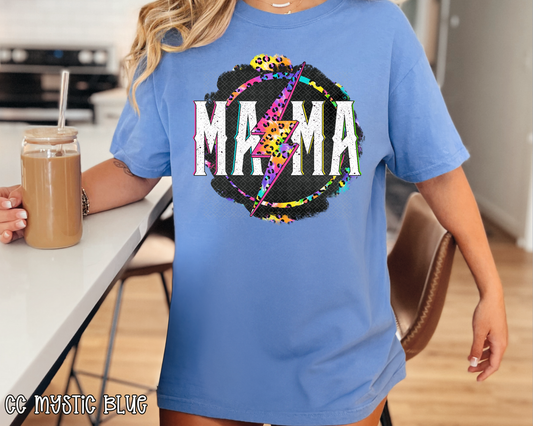 mama rainbow leopard lightning DTF TRANSFER