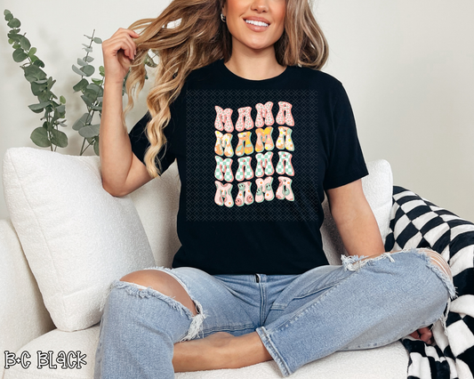 mama retro wave stack mint pink DTF TRANSFER