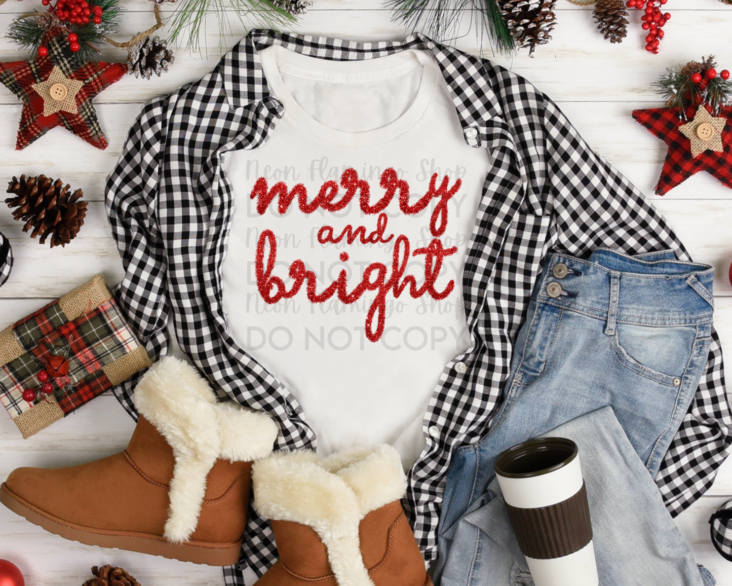 Merry & Bright red tinsel