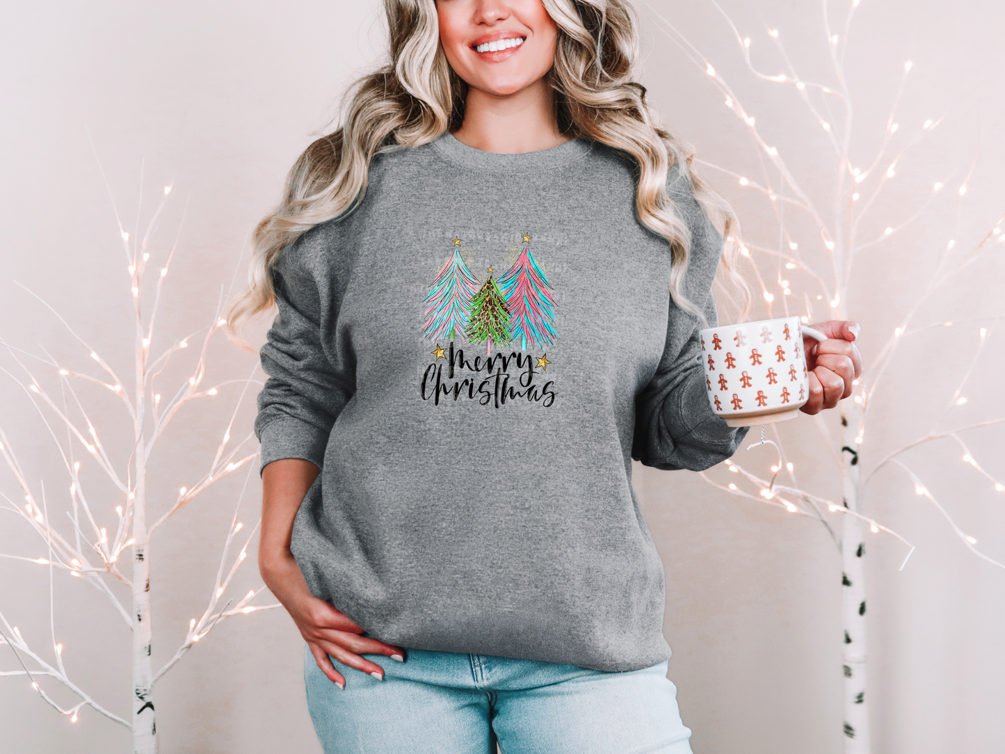 merry christmas trees leopard DTF TRANSFER