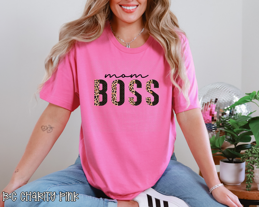 mom boss half leopard DTF TRANSFER