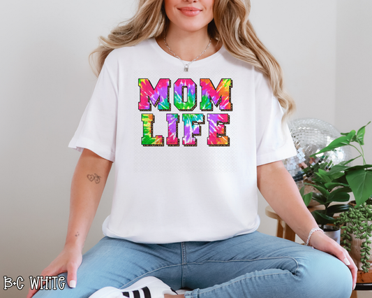 mom life tie dye leopard DTF TRANSFER