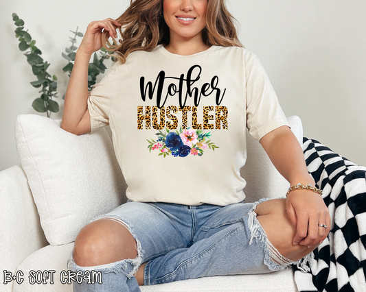 mother hustler leopard floral DTF TRANSFER