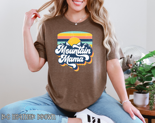 mountain mama retro sun DTF TRANSFER