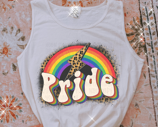 Pride Leopard Lightning Rainbow DTF TRANSFER