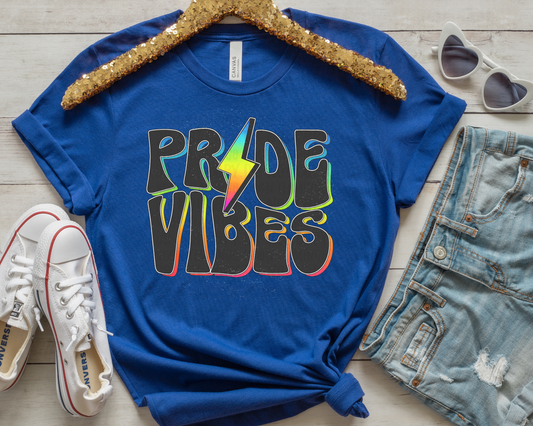 Pride Vibes Retro Lightning DTF TRANSFER