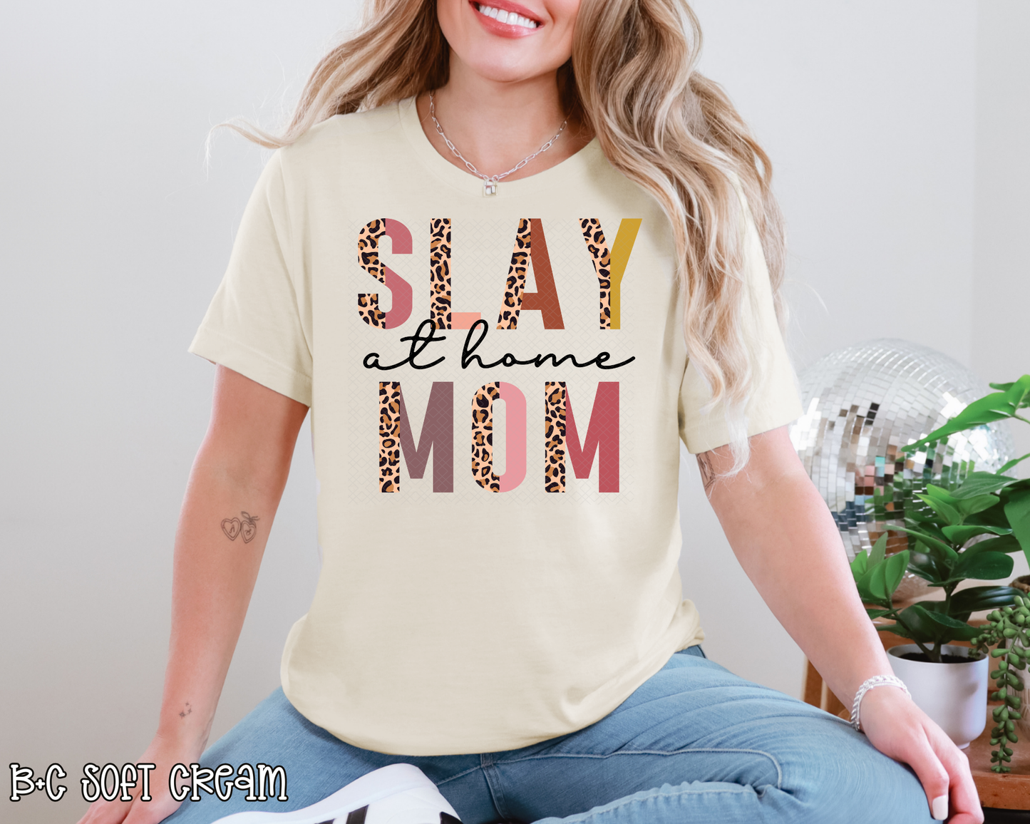 slay at home mom half leopard pastel DTF TRANSFER
