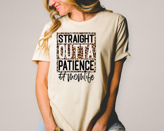 straight outta patience mom leopard DTF TRANSFER