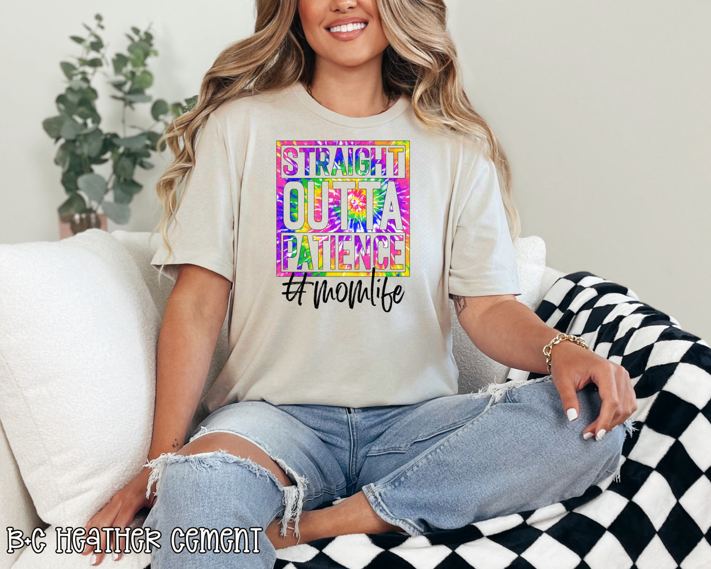 straight outta patience mom tie dye DTF TRANSFER