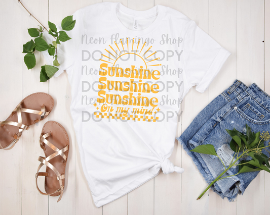 Sunshine sunshine sunshine on my mind yellow